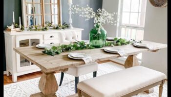 Kā es varu panākt pilsētas lauku mājas izskatu savā ēdamistabā, izmantojot lauku mājas dekoru idejas?