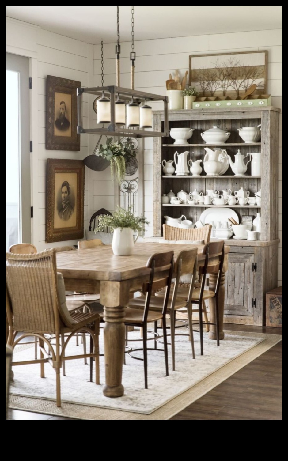 Kā es varu panākt pilsētas lauku mājas izskatu savā ēdamistabā, izmantojot lauku mājas dekoru idejas?